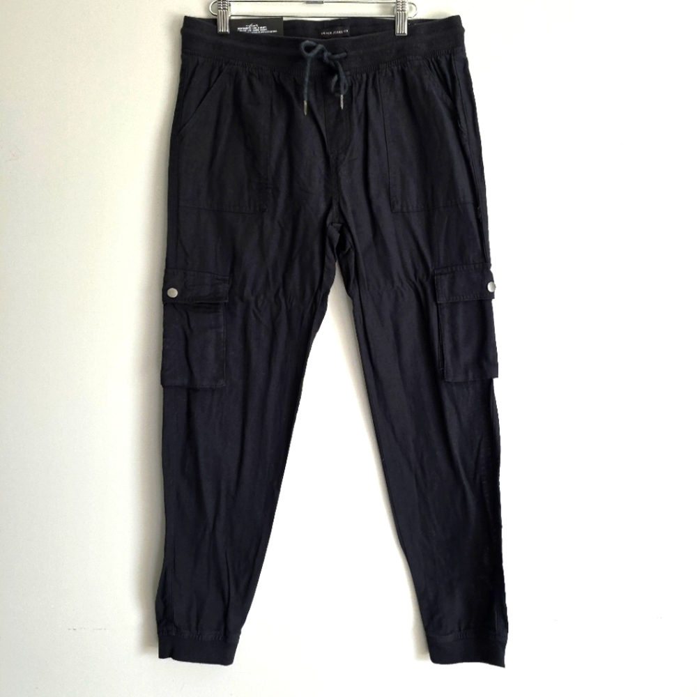 Silver Charlotte black Twill Cargo Joggers Women Medium